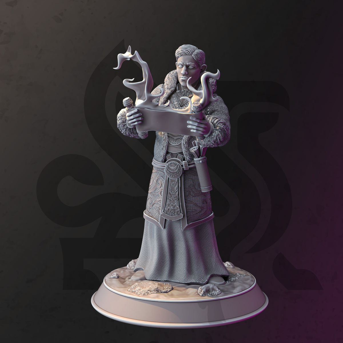 Darius Burrows – Cleric of Cedhelieth - 3D Printed Tabletop Miniature