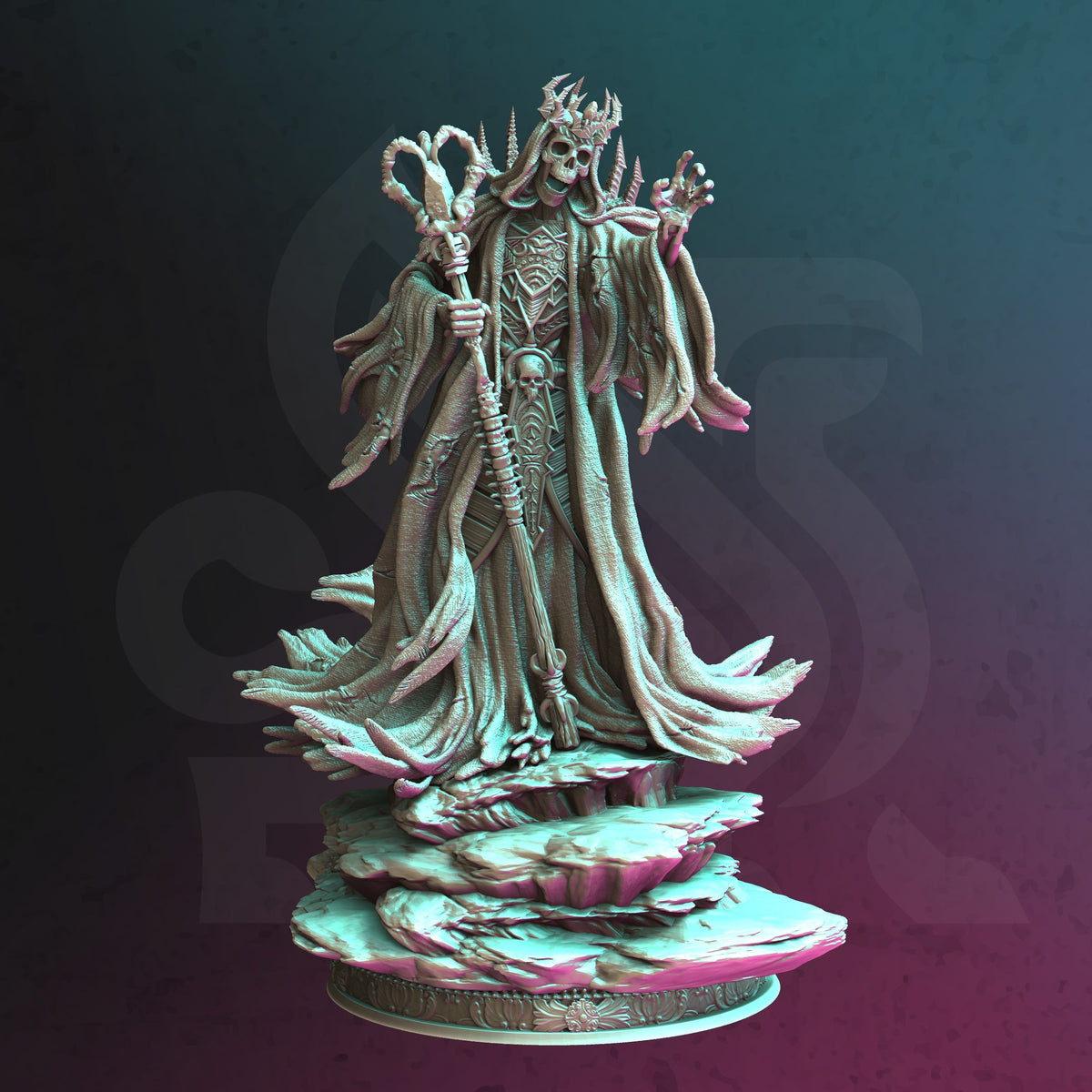 Kelathar – The Immortal Lich - 3D Printed Tabletop Miniature