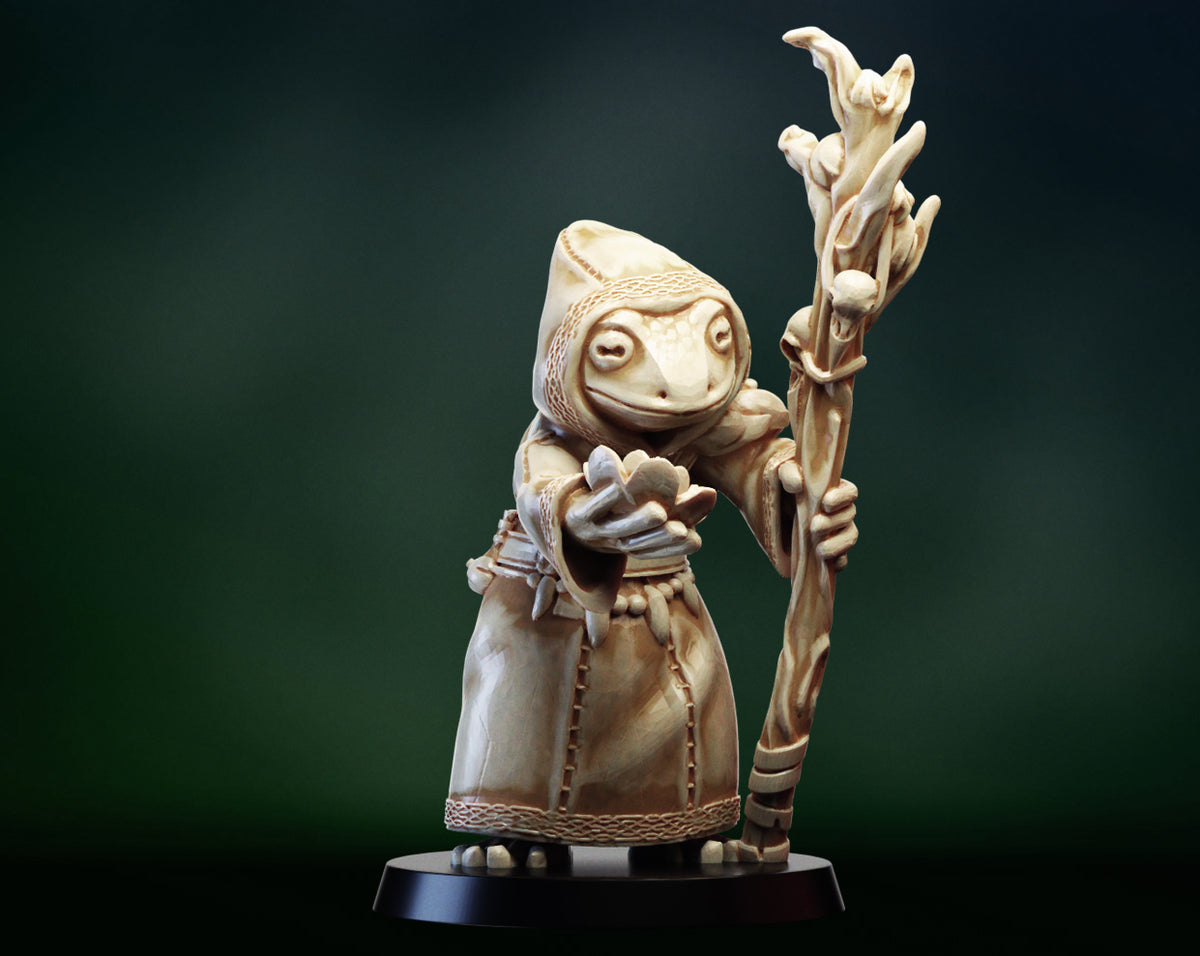 Frog Folk Druid Miniature for DnD D&D Tabletop gaming