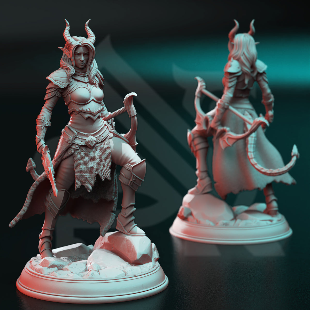 Elkava of the Sixth – Deception Huntress - 3D Printed Tabletop Miniature