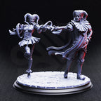 Sanguine and Melancholy Vampire Jester Lovers - 3D Printed Tabletop Miniature