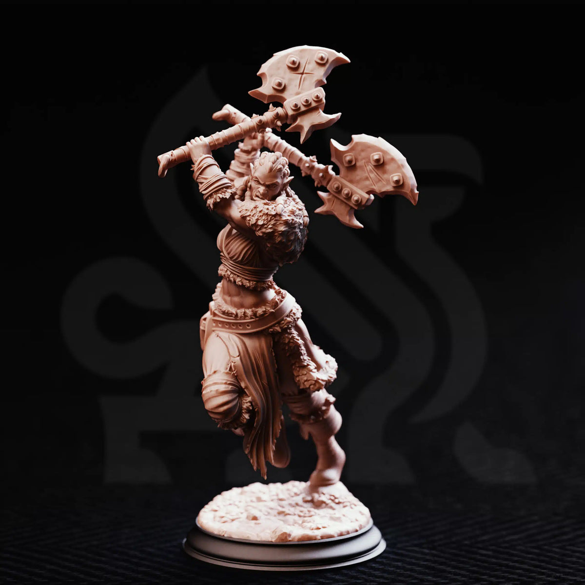 Tekrana of the Bloodfangs - Half-Orc Barbarian - 3D Printed Tabletop Miniature