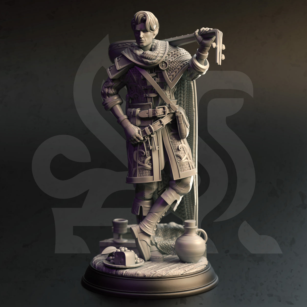 Nathaniel – Benevolent Bard - 3D Printed Tabletop Miniature