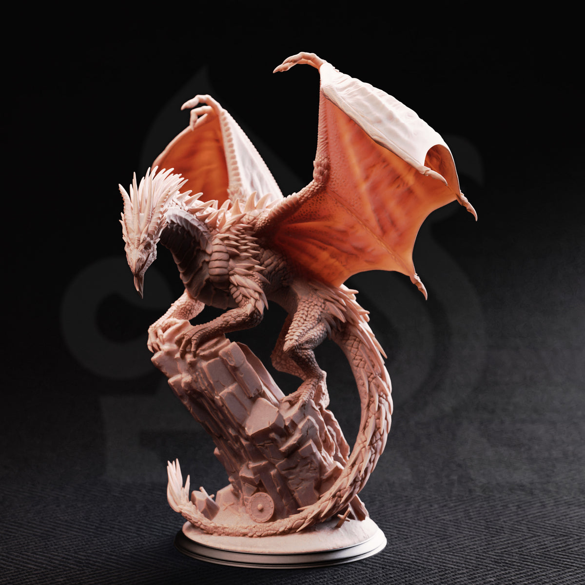 Gintharax – Adult Silver Dragon - 3D Printed Tabletop Miniature