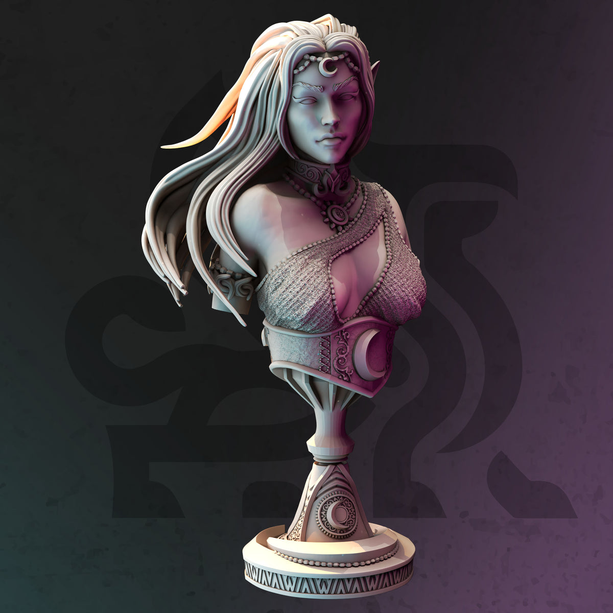 Kadna Glyndrel -  Drow Moon Priestess (Bust)